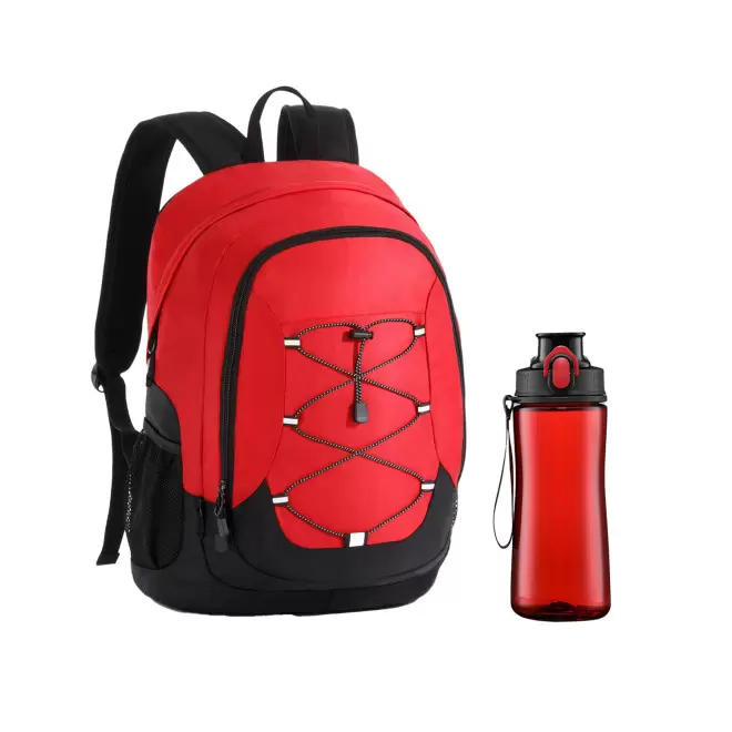 PACK SAC SPORT ET BOUTEILLE TRITAN PERSONNALISABLE 'DICNO' - rouge