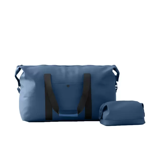 PACK PERSONNALISE SAC DE VOYAGE ET TROUSSE DE TOILETTE 'GOZI' - bleu