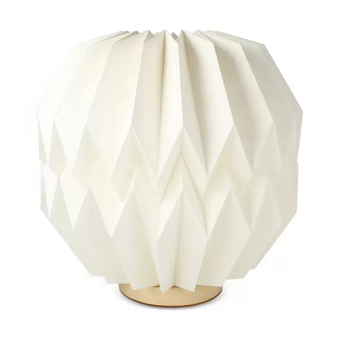 LAMPE PERSONNALISABLE LED EN PAPIER PLIABLE 'AURA ROND' - beige