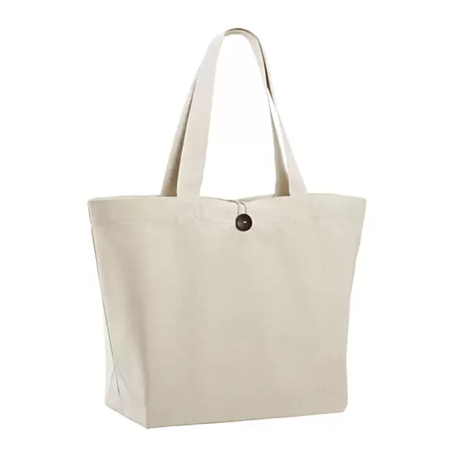 SAC SHOPPING/DE PLAGE EN COTON PERSONNALISABLE 'NILZA' - naturel
