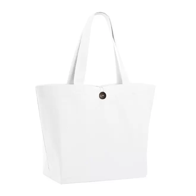 SAC SHOPPING/DE PLAGE EN COTON PERSONNALISABLE 'NILZA' - blanc