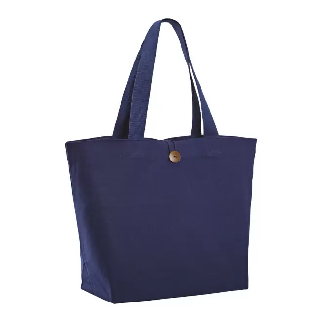 SAC SHOPPING/DE PLAGE EN COTON PERSONNALISABLE 'NILZA' - bleu