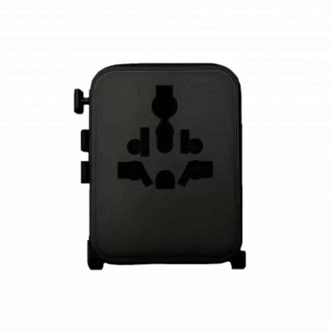 ADAPTATEUR PUBLICITAIRE PRISE UNIVERSELLE 'LUGGIE' - noir