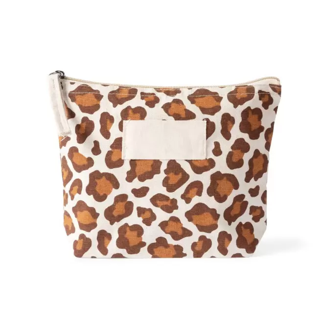 TROUSSE PERSONNALISABLE EN COTON LEOPARD 'SALESSE' - marron