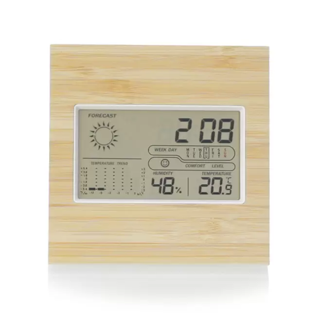 STATION METEO PERSONNALISABLE BAMBOU 'NUAGO MAX' - beige