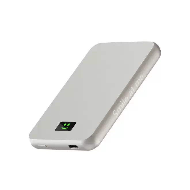 POWERBANK 5000 mAH PERSONNALISABLE 'SMILE' - argenté