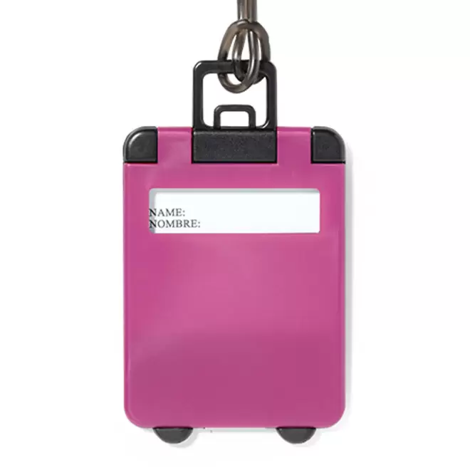 ÉTIQUETTE DE BAGAGE PERSONNALISÉE 'CORFOU' - fuchsia