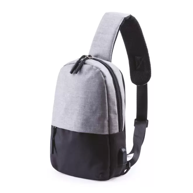 SAC BANDOULIERE PERSONNALISABLE 'BORSA' - gris chiné