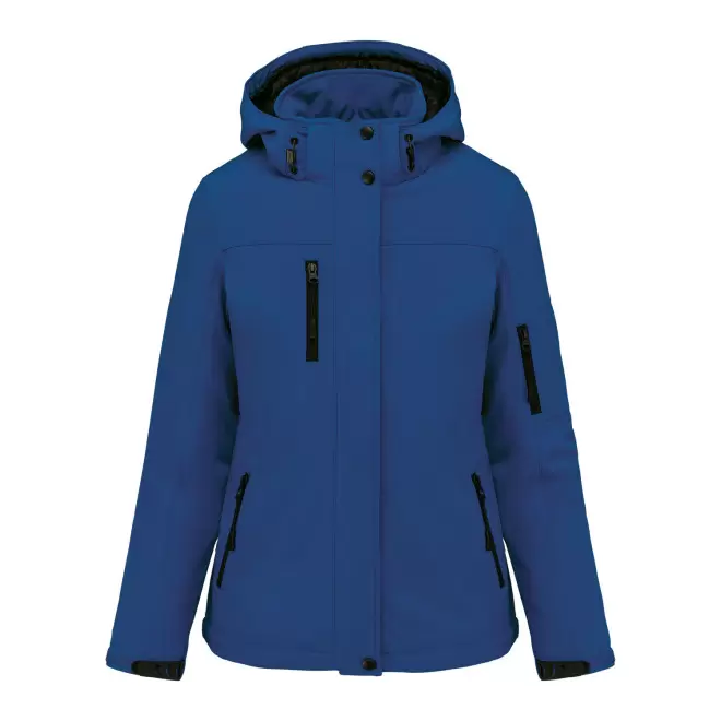SOFTSHELL FEMME PERSONNALISABLE 'KARISOFT CAPUCHE' - bleu royal