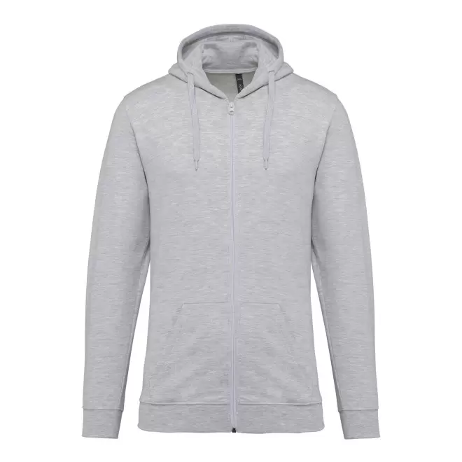 SWEAT-SHIRTPERSONNALISABLE ZIPPE MIXTE 'KARIHOOD ZIPPE' - gris clair