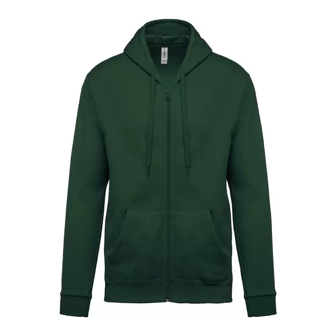 SWEAT-SHIRTPERSONNALISABLE ZIPPE MIXTE 'KARIHOOD ZIPPE' - vert forêt