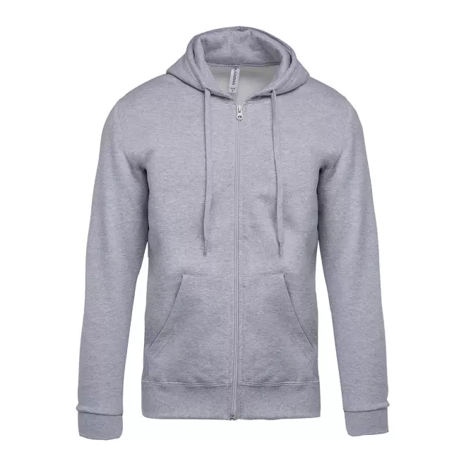 SWEAT-SHIRTPERSONNALISABLE ZIPPE MIXTE 'KARIHOOD ZIPPE' - gris foncé