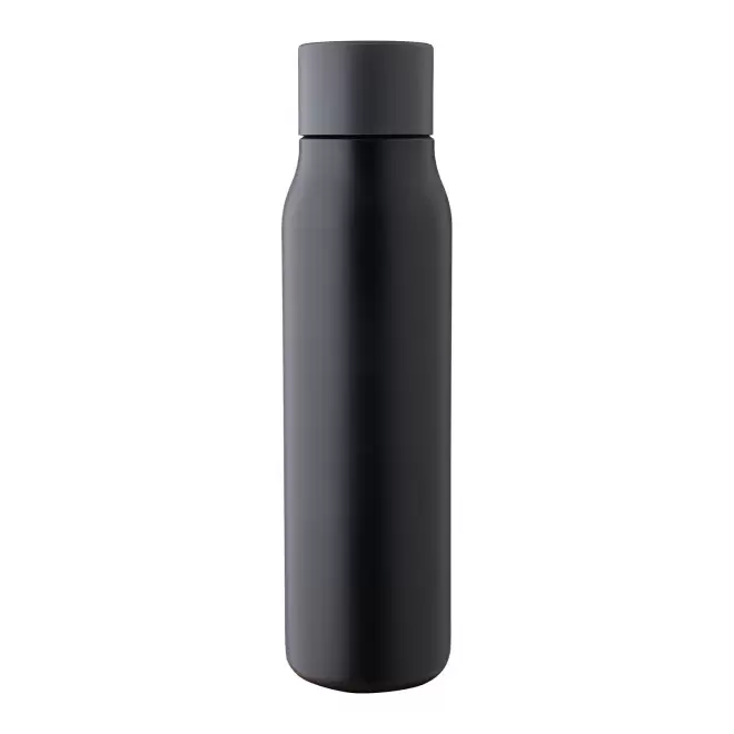 BOUTEILLE ISOTHERME PERSONNALISABLE 600ML RECYCLE 'CASYU' - noir