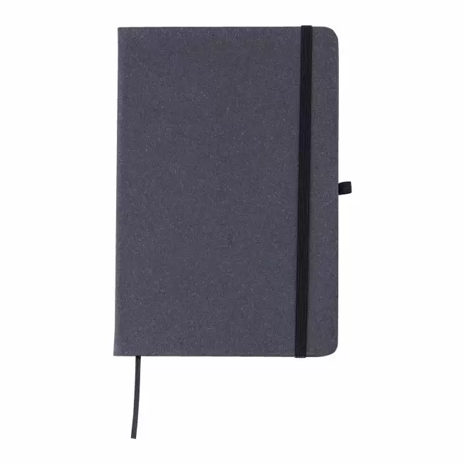 CARNET A5 EN CUIR RECYCLE PERSONNALISABLE 'MORALO' - noir