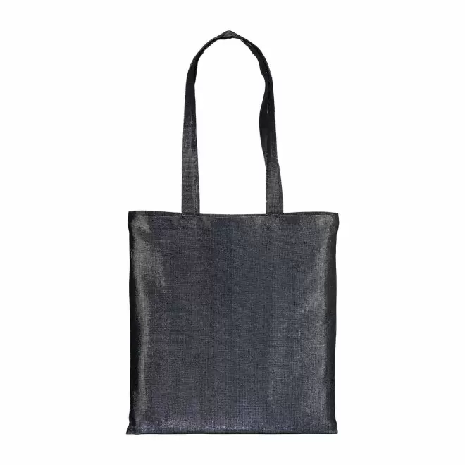 SAC SHOPPING BRILLANT PERSONNALISABLE 'SHINITA COULEUR' - noir