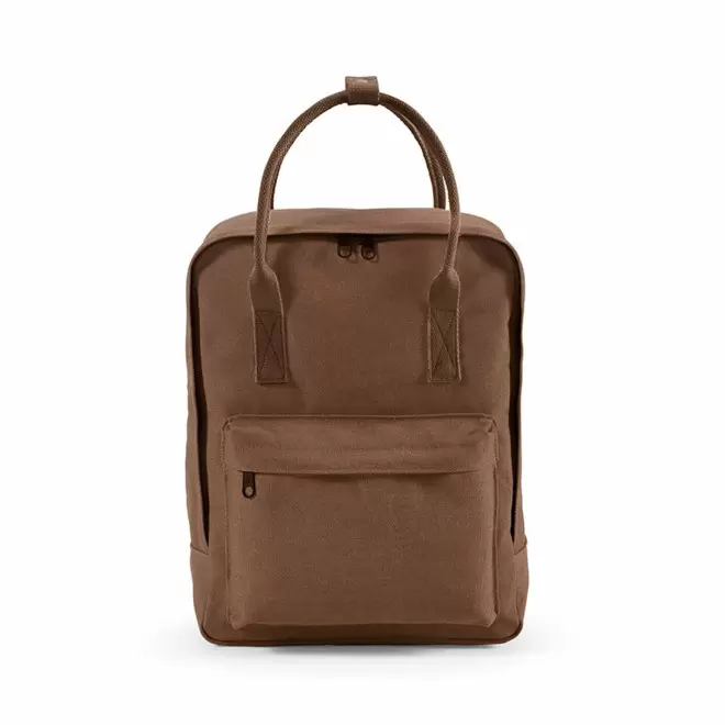 SAC A DOS TOILE RECYCLEE PERSONNALISABLE 'MASTAL' - marron