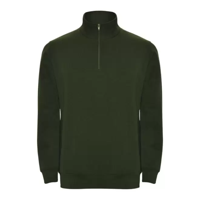 RAPIDE 4J - SWEAT MIXTE DEMI-ZIP 'RAPHAEL'  - vert bouteille