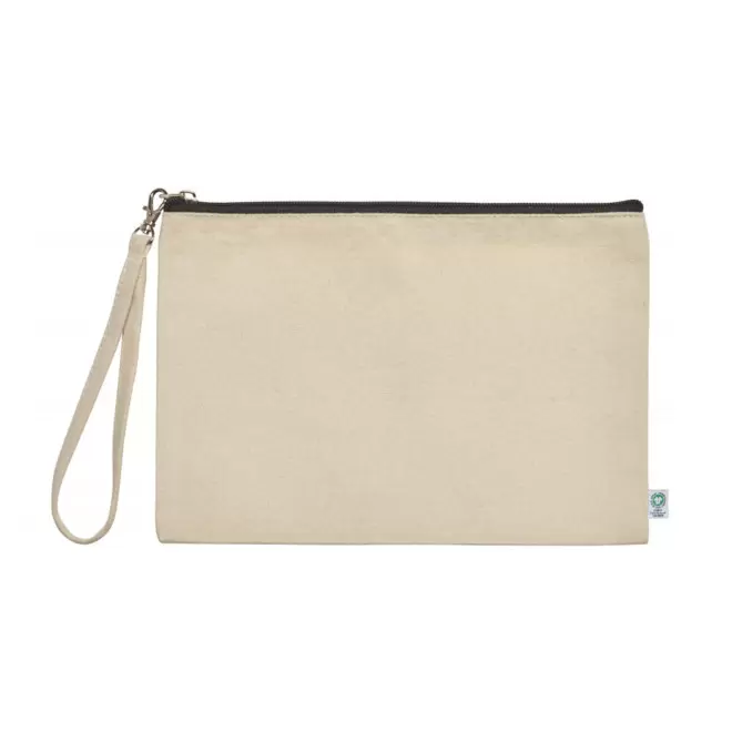POCHETTE PUBLICITAIRE COTON RECYCLE 'BAMBUIA' - naturel/noir