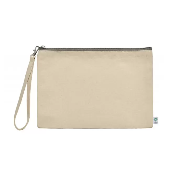 POCHETTE PUBLICITAIRE COTON RECYCLE 'BAMBUIA' - naturel/gris