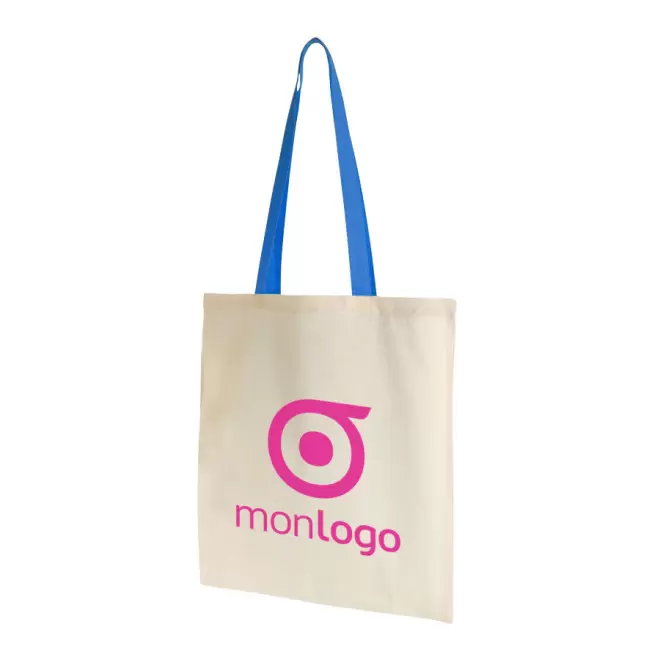 EXPRESS 72H - SAC SHOPPING COTON ANSES LONGUES 130 GR/M² 'AURIANA' - bleu clair