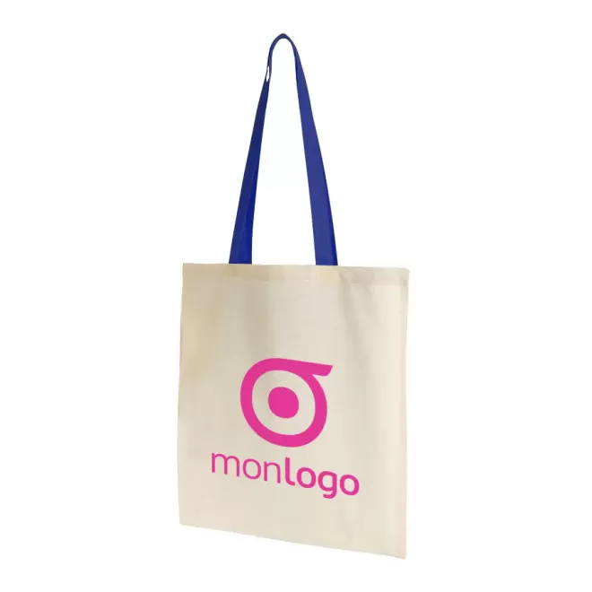 EXPRESS 72H - SAC SHOPPING COTON ANSES LONGUES 130 GR/M² 'AURIANA' - bleu royal