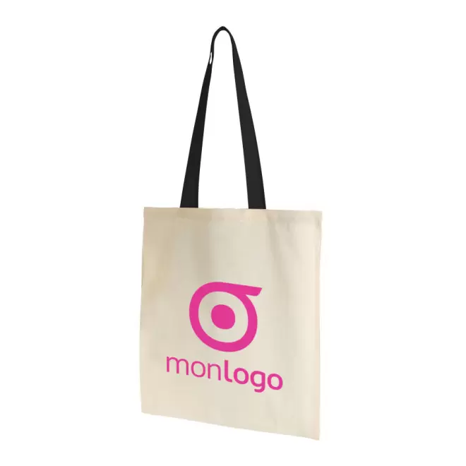 EXPRESS 72H - SAC SHOPPING COTON ANSES LONGUES 130 GR/M² 'AURIANA' - noir