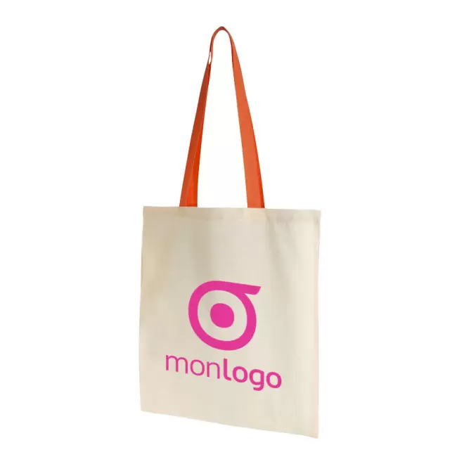 EXPRESS 72H - SAC SHOPPING COTON ANSES LONGUES 130 GR/M² 'AURIANA' - orange