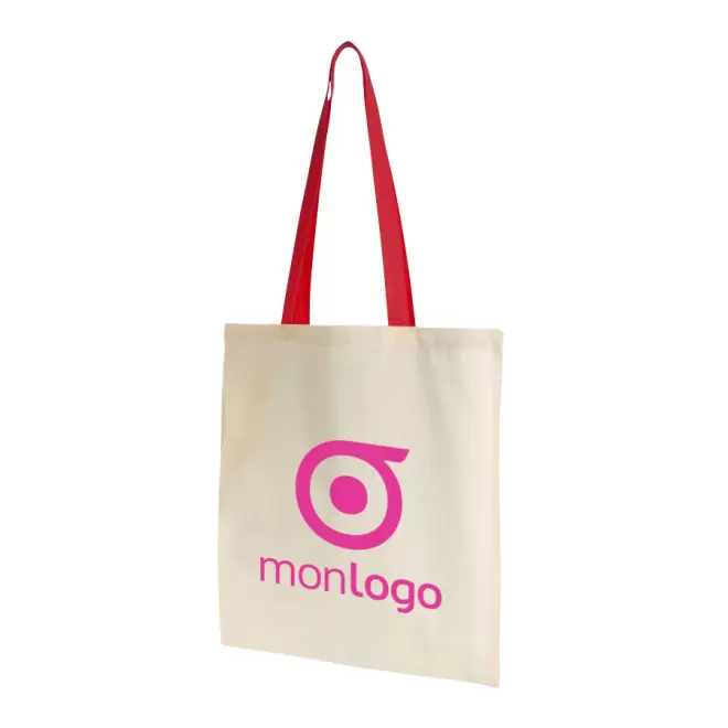 EXPRESS 72H - SAC SHOPPING COTON ANSES LONGUES 130 GR/M² 'AURIANA' - rouge