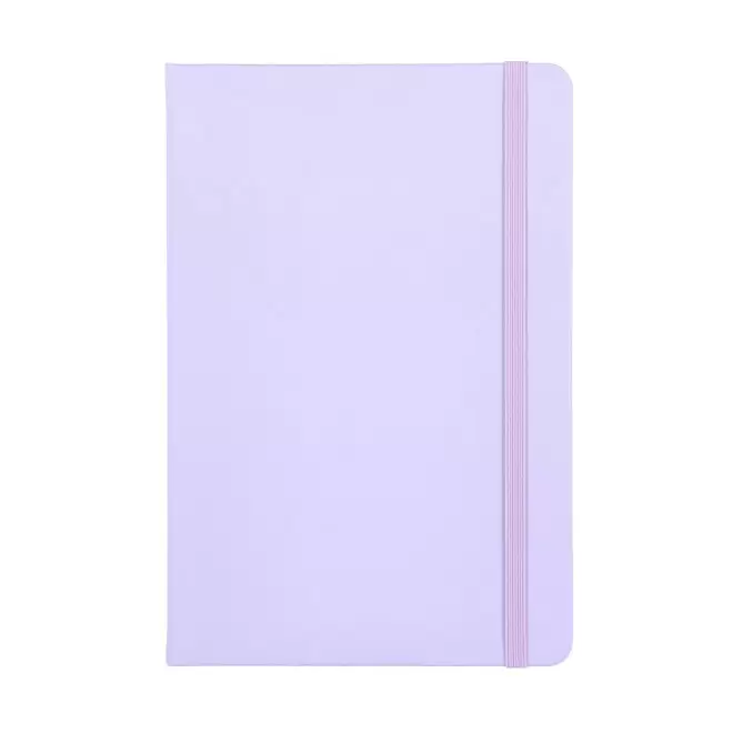 CARNET A5 EN PU PERSONNALISABLE 'TOMASO LIGNE' - violet pastel