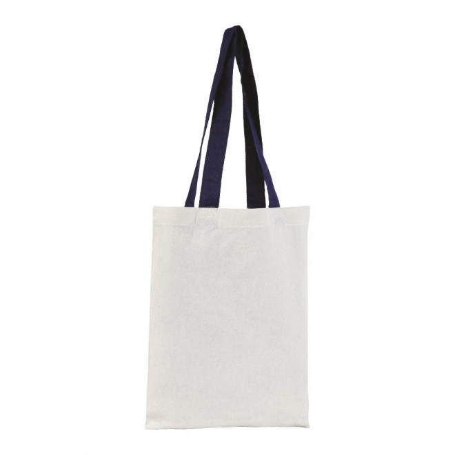EXPRESS 72H - SAC SHOPPING PUBLICITAIRE COTON ANSES LONGUES 'MINI AURIANA' 130 GR/M² - bleu marine