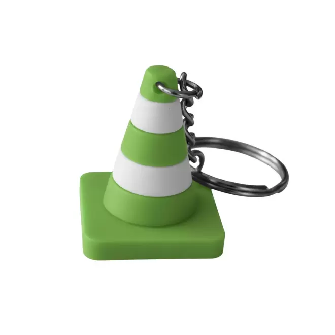 PORTE CLES PVC 3D CONE CHANTIER PERSONNALISABLE 'CONY' - vert