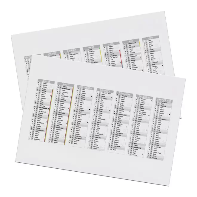 CALENDRIER REMBORDE PERSONNALISABLE 'CREDI' 55x39cm - 60 x 42 cm