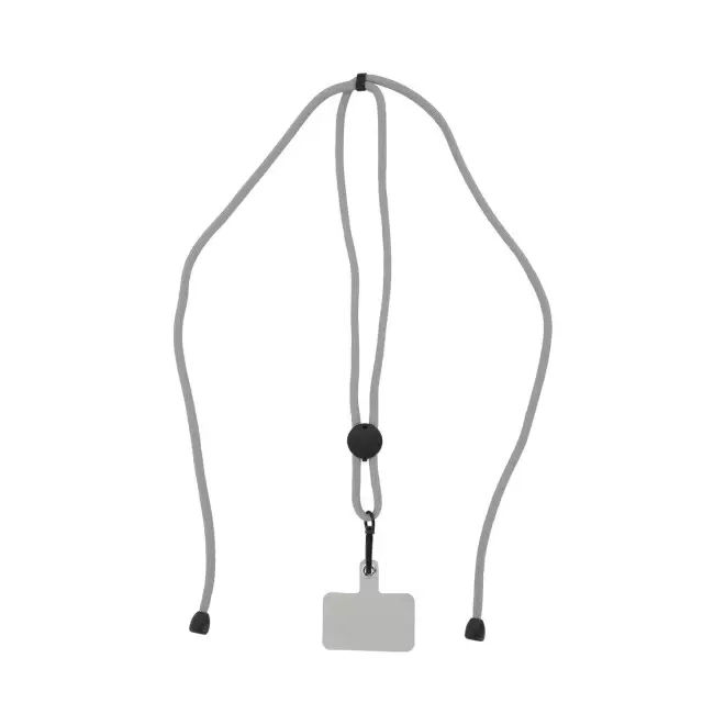 CORDON TOUR DE COU TELEPHONE PERSONNALISABLE 'NIROUX' - gris clair