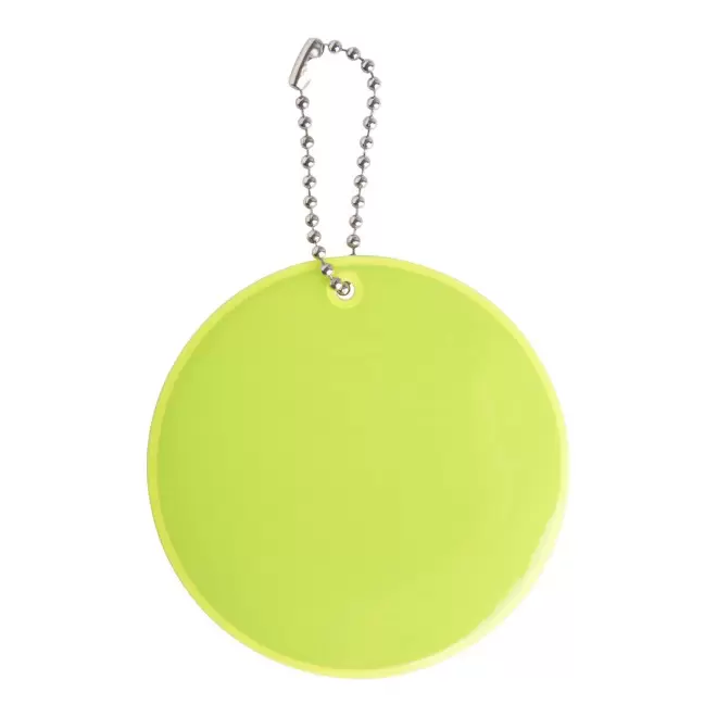 PORTE CLE REFLECHISSANT PERSONNALISABLE 'OVIO ROND' - jaune fluo