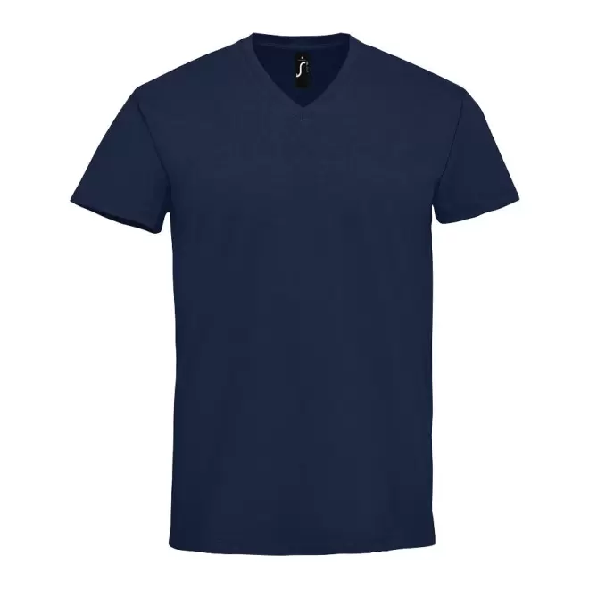 TEE-SHIRT HOMME PUBLICITAIRE COL V 'IMPERIAL V' - french marine
