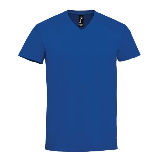 TEE-SHIRT HOMME PUBLICITAIRE COL V 'IMPERIAL V' - bleu royal