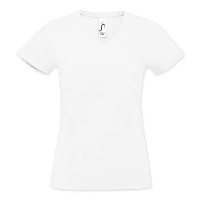 TEE-SHIRT BLANC FEMME PUBLICITAIRE COL V 'IMPERIAL V' - blanc