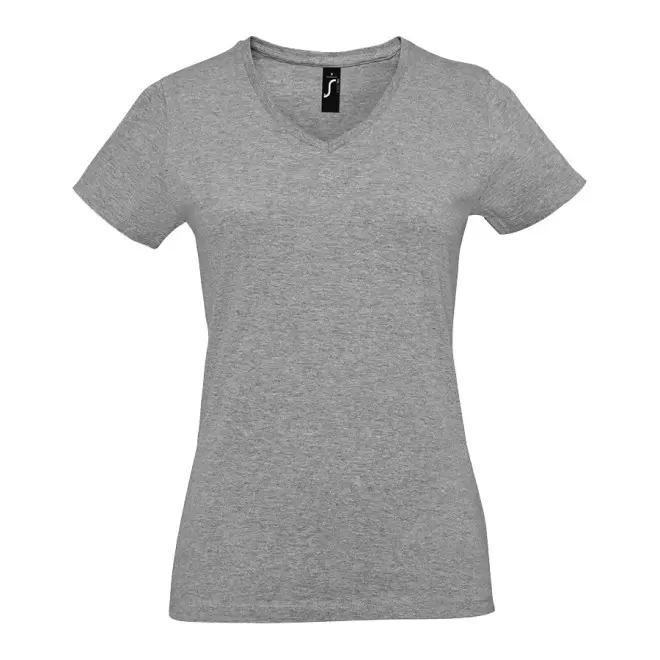 TEE-SHIRT FEMME PUBLICITAIRE COL V 'IMPERIAL V' - gris chiné