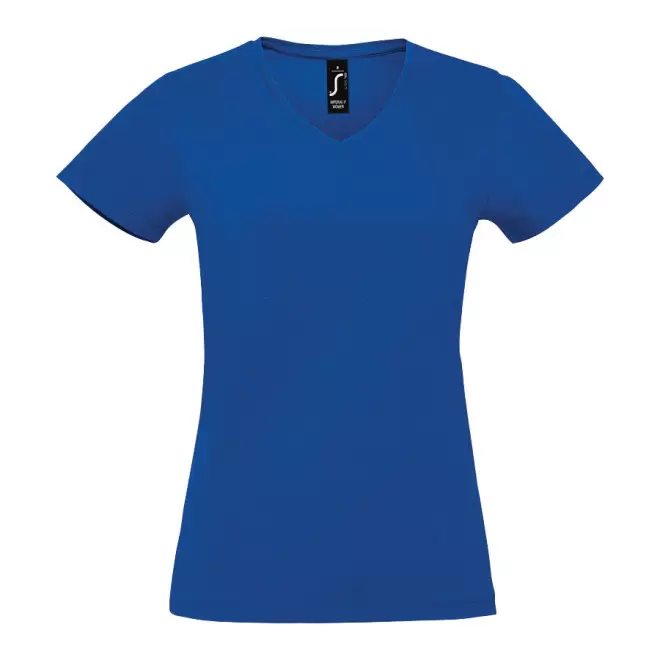TEE-SHIRT FEMME PUBLICITAIRE COL V 'IMPERIAL V' - bleu royal