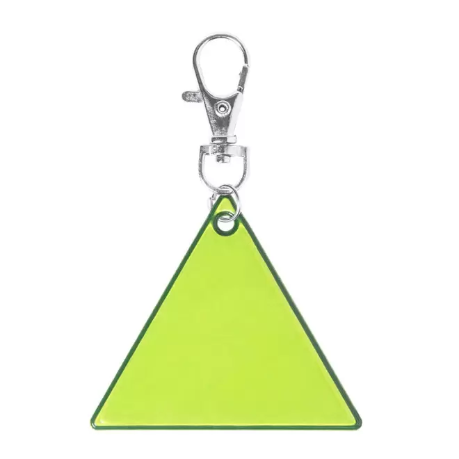 PORTE CLE REFLECHISSANT PERSONNALISABLE 'OVIO TRIANGLE' - jaune