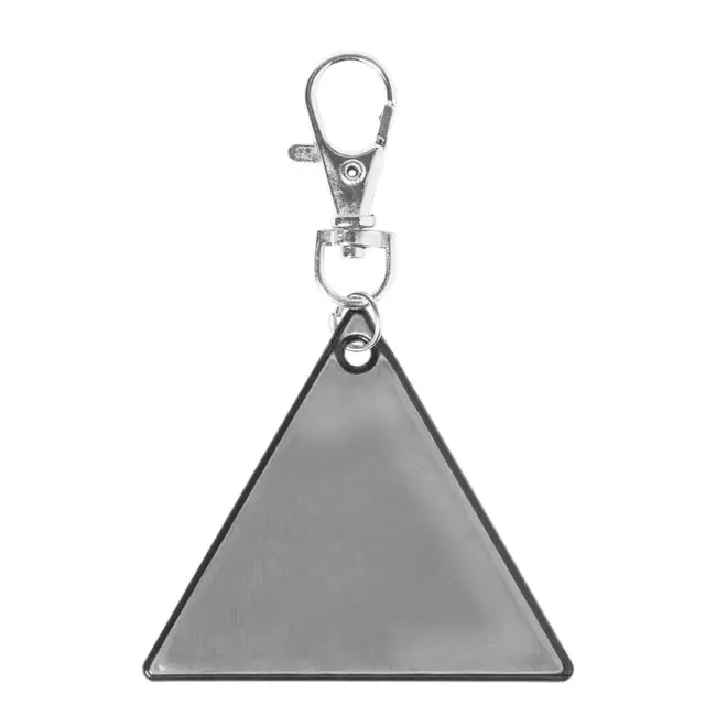 PORTE CLE REFLECHISSANT PERSONNALISABLE 'OVIO TRIANGLE' - argent