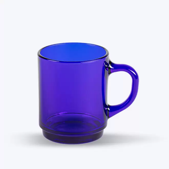 MUG PUBLICITAIRE EN VERRE DURALEX 26CL 'VERSAILLES' - bleu foncé