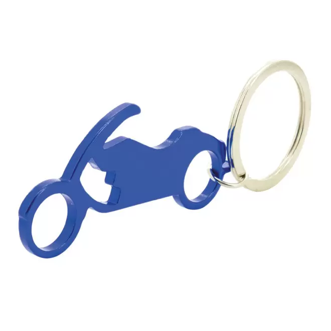 PORTE-CLÉS DÉCAPSULEUR PROMOTIONNEL 'MOTO' - bleu
