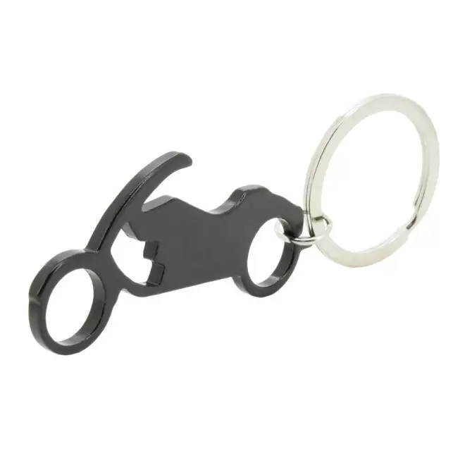 PORTE-CLÉS DÉCAPSULEUR PROMOTIONNEL 'MOTO' - noir