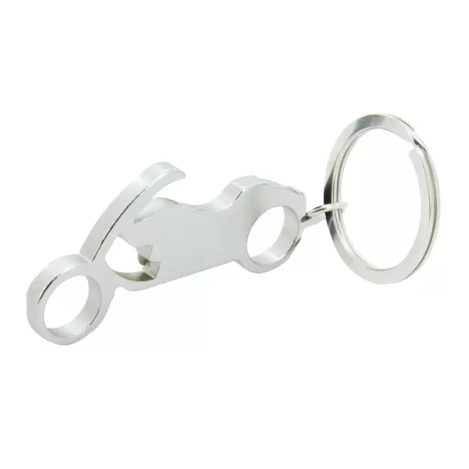 PORTE-CLÉS DÉCAPSULEUR PROMOTIONNEL 'MOTO' - argenté