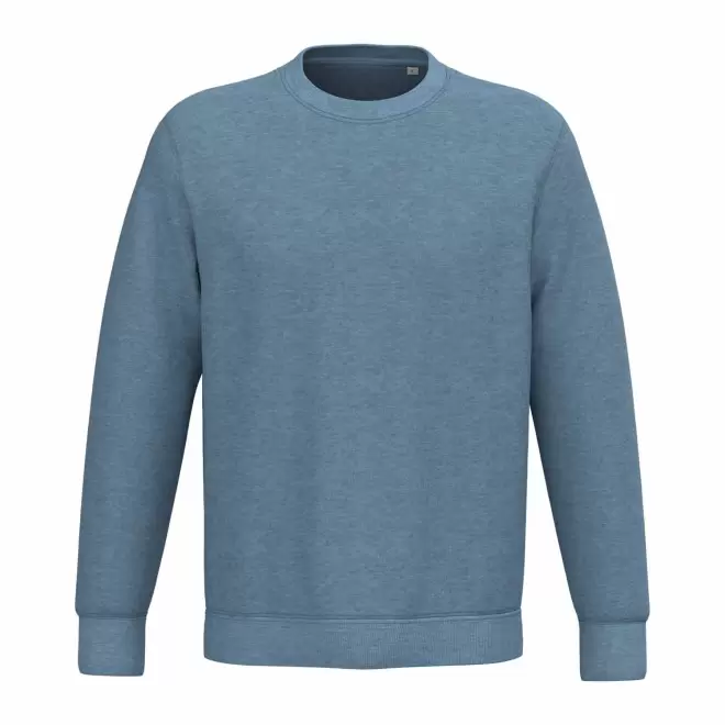 SWEAT-SHIRT MIXTE PERSONNALISABLE COL ROND 'NATIF' - bleu chiné