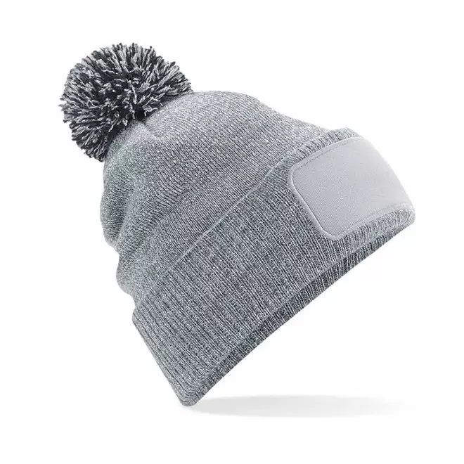 BONNET AVEC REVERS PERSONNALISABLE 'SNOBI PATCH RECTANGLE' - gris chiné