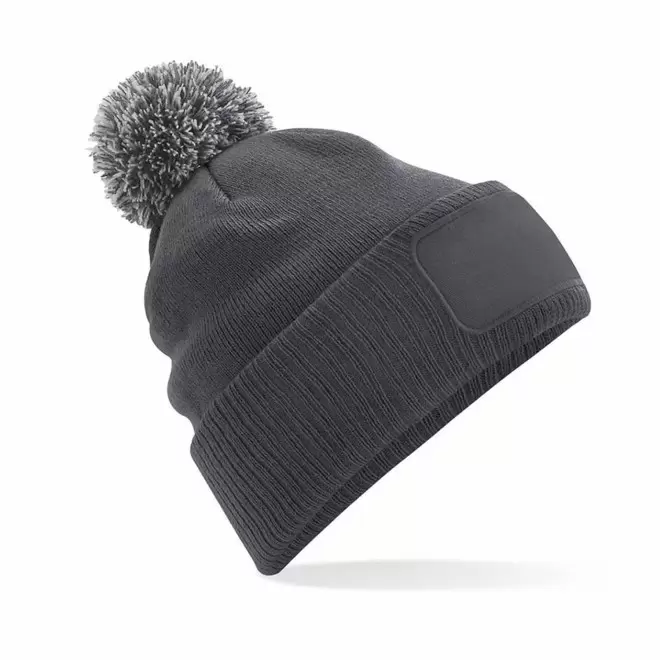 BONNET AVEC REVERS PERSONNALISABLE 'SNOBI PATCH RECTANGLE' - gris foncé