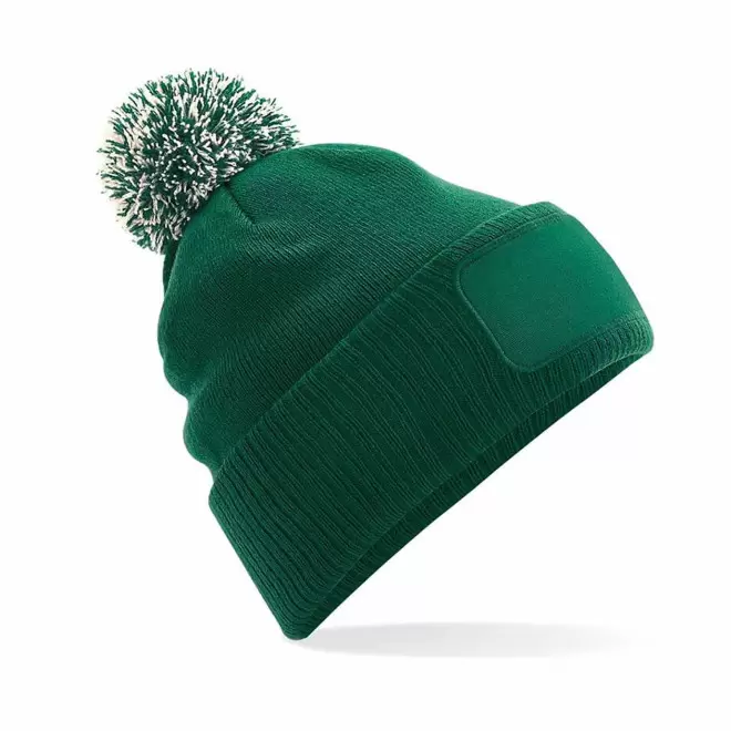 BONNET AVEC REVERS PERSONNALISABLE 'SNOBI PATCH RECTANGLE' - vert bouteille