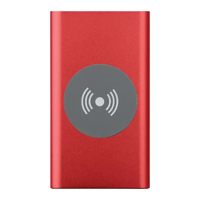 BATTERIE EXTERNE PUBLICITAIRE ET CHARGEUR A INDUCTION 'LERGEN' - rouge